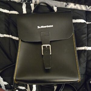 Dr. Martens Black Backpack with Yellow Stitching